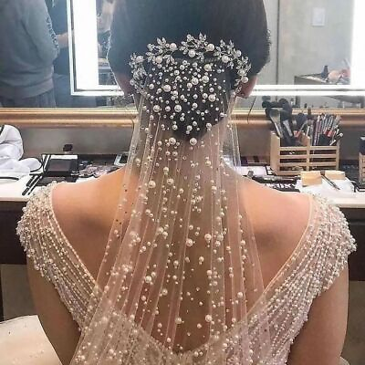 #ad Rhinestone Long Crystal Bridal Veils Cut Edges One Layered Wedding Headwear Veil $54.39