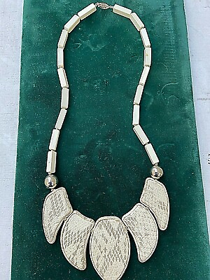 #ad 18quot; Rattle Snake Faux Pendant Necklace Reptile Fake Skin Desert Creatures Texas $5.00