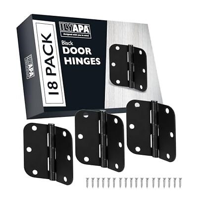#ad 18 Pack of Door Hinges Flat Black 3 1 2quot; x 3 1 2quot; Inch Interior Hinges $25.99