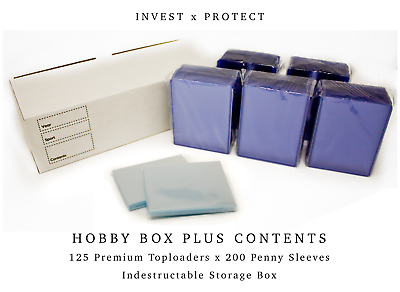 #ad Hobby Box Plus : Toploader Storage Bundle Box 125 Top Loaders Storage Box $19.99