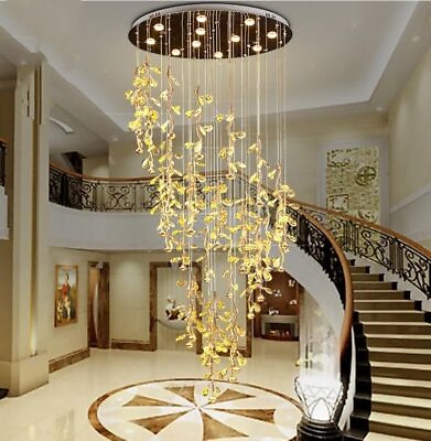 #ad LED TOP Luxury Branch Crystal Chandelier villa duplex stair Pendant light lamp A $238.28