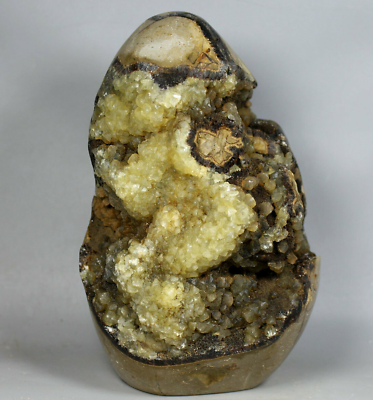 #ad 5.94lb Natural Polished DRAGON SEPTARIAN Calcite GEODE Crystal Quartz Standup $183.99