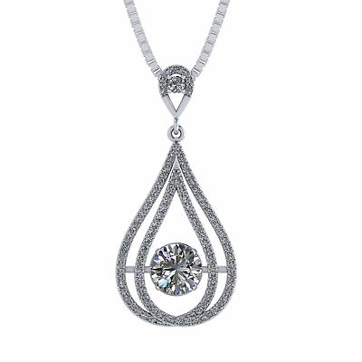 #ad Chandelier Dancing Stone Necklace Pendant made w Pure Brilliance Zirconia $64.95