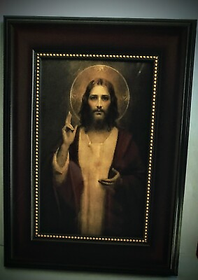 #ad Sacred Heart of Jesus print in frame $45.00