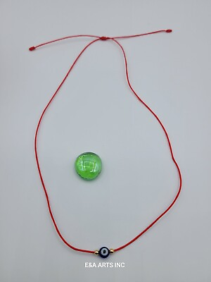 #ad Good Luck eye necklace Blue eye choker Kabbalah protection red cord Unisex gift $12.99