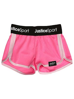 #ad Justice Sport Girls Neon Pink Mesh Activewear Athletic Running Shorts $16.99