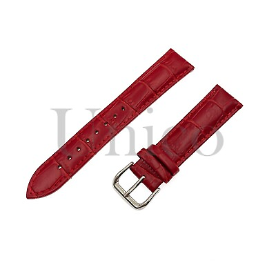 #ad 12 24 MM Red Genuine Leather Alligator Watch Band Strap Buckle Fits for Omega $12.99
