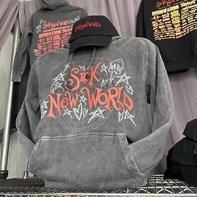 #ad SICK NEW WORLD DISTRESSED 2024 Hoodie Gray Size XL Sold Out Style NEW Gray $310.00