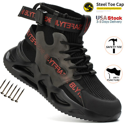 #ad Work Boots Steel Toe Cap Mens Safety Shoes Indestructible Breathable Sneakers $28.99
