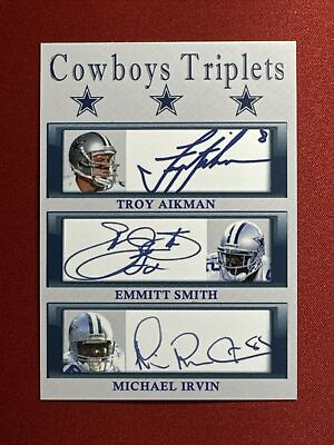 #ad Troy Aikman Emmitt Smith Michael Irvin Dallas Cowboys *Facsimile Autograph* $6.99
