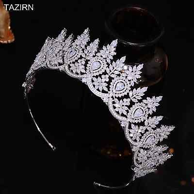 #ad Wedding Crowns Tiaras CZ Prom Party Headpiece Bridal Headdress Hair Jewelry $121.84