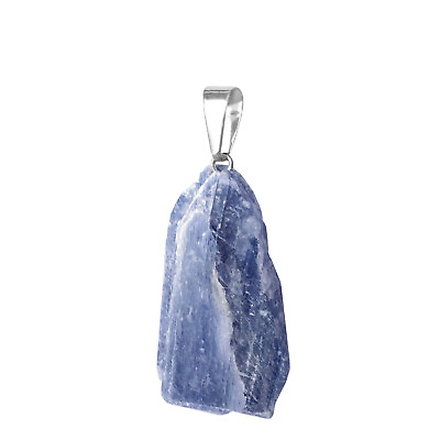 #ad BLUE KYANITE Crystal Pendant Necklace Silver Chakra Heal RAW Gemstone Natural $13.99