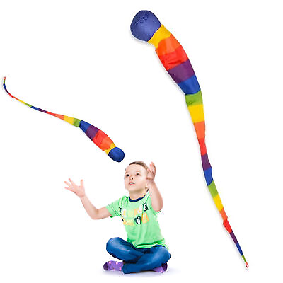 #ad 2Pcs Rainbow Tail Ball For Toddler Catch Tail Balls Soft Rainbow Comet Ball Toy $11.87