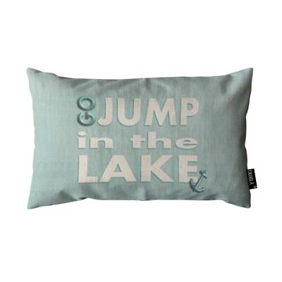 #ad Throw Pillow Cover Go Jump in The Lake Funny Quote Cool Phrase Wood Blue Whit... $16.56
