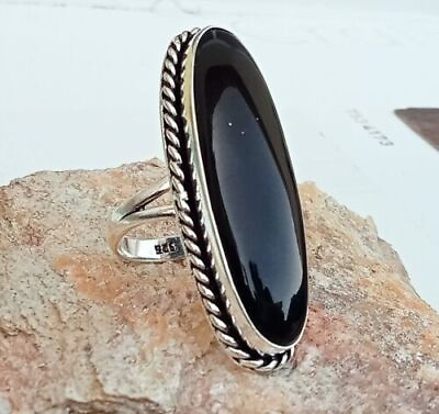 #ad Black Onyx Ring Boho Statement Silver Ring Handmade Braided Beautiful Ring HM458 $11.17