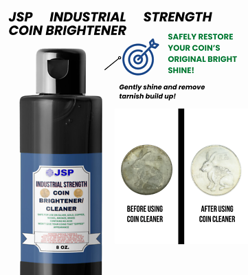 #ad JSP Coin Brightener and Cleaner for Gold Silver Copper Nickel Bars Jewelry MS70 $10.99