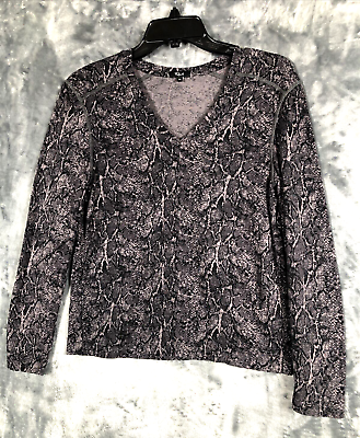 #ad Woman’s Sweater Snake Skin Print Long Sleeve Top Size XS $14.95