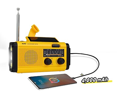 #ad Kaito KA278 Emergency Weather Radio NOAA AM FM 4000mAh Power Bank Solar Crank $24.99