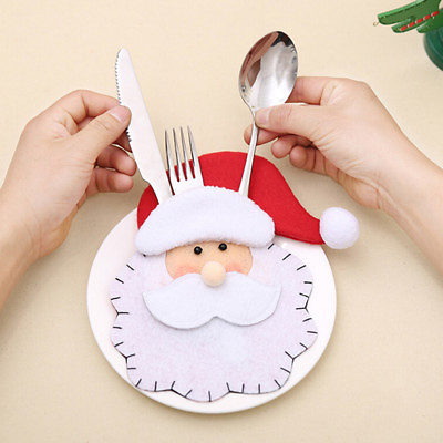 #ad Santa Claus Cutlery Gift bag Christmas tree decorations xmas cutlery decorations C $4.29