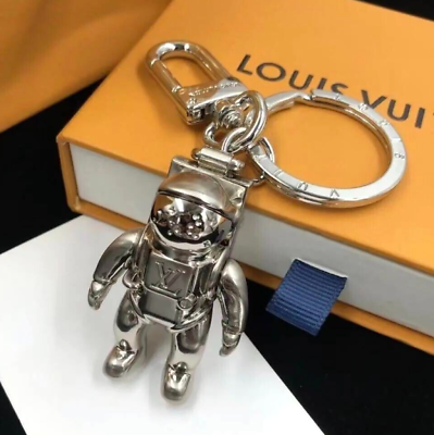 #ad Louis Vuitton Novelty Silver Spaceman Astronaut Key ring wz Boxamp;Storage bag Mint $299.99