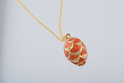 #ad Elephant Gold amp; Red Egg Pendant Necklace with crystals by Keren Kopal $66.00