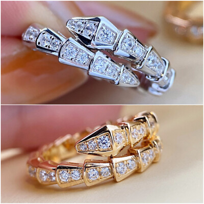 #ad Fashion 925 Silver FilledGold Ring Cubic Zircon Women Wedding Jewelry Sz 6 10 C $2.92