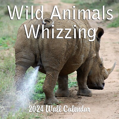 #ad 2024 Wild Animals Whizzing Monthly Wall Calendar Gag or White Elephant Gift $12.99