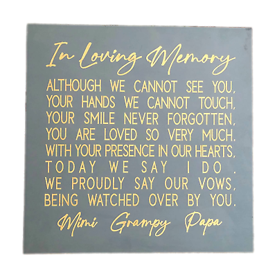 #ad In Loving Memory Wedding Memorial Sign Gift Sign Wooden Engraved Pick Color $39.95