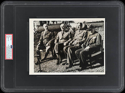 #ad FDR Churchill De Gaulle Casablanca Conference PSA Type 1 Original Photo $695.00