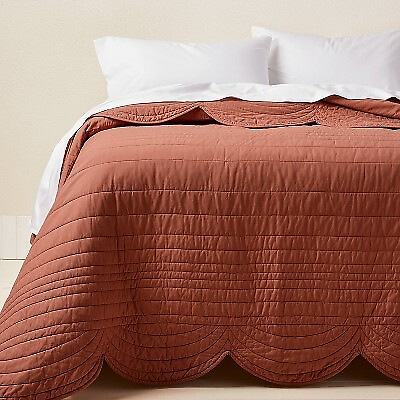 #ad King Scalloped Edge Quilt Light Terracotta Opalhouse designed with Jungalow $23.99