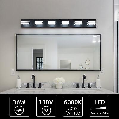 #ad 6 Light Acrylic Vanity Light Modern LED Bathroom Lighting Fixtures Over Mirror $116.90
