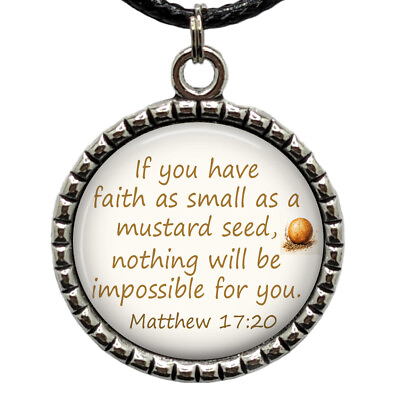 #ad Matthew 17:20 Necklace Mustard Seed Faith Bible Scripture Religious Gifts $13.95