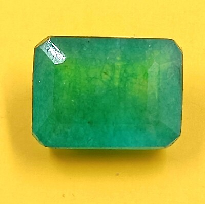 #ad 12 Ct Natural Green Emerald EGL Certified Zambia Emerald Cut Loose Gemstone KKB $3.49
