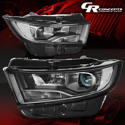 #ad PAIR BLACK CLEAR FRONT DRIVING PROJECTOR HEADLIGHT LAMPS FOR 15 18 FORD EDGE $370.95
