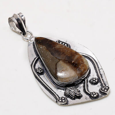 #ad Septarian Loose Gemstone Handmade Silver Plated Jewelry Pendant 2.70quot; PG 291 $6.59