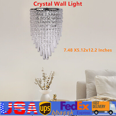 #ad Gold Silver Crystal Chandelier Wall Lamp Pendant Light Fixture Lighting Modern $33.92