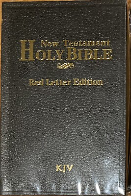 #ad Mini Pocket Holy Bible 4.5quot;x 3quot; New Testament KJV Red Letter Black Cover Sealed $7.19