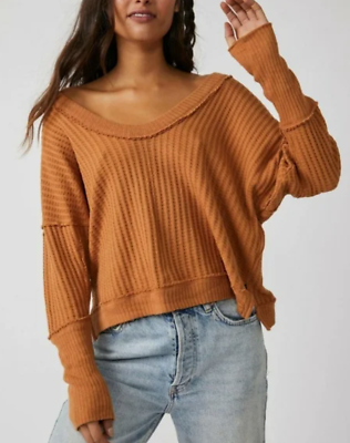 #ad NEW Free People New Magic Thermal Top Women#x27;s We The Free in Pretty Penny Size S $38.40