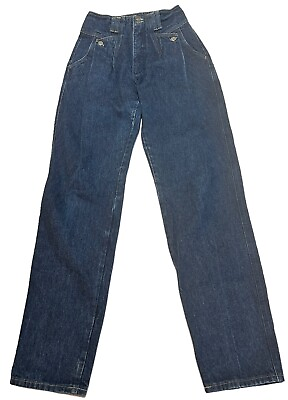 #ad Vintage Panhandle Slim Womens High Rise Bareback Jeans 11 12 Dark Wash Western $36.50
