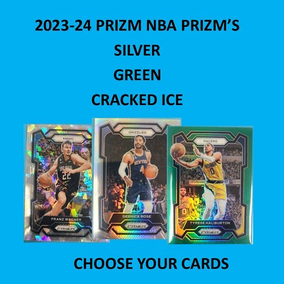 #ad 2023 24 Panini Prizm NBA Prizms Silver Green Ice : Choose Pick Card $0.99