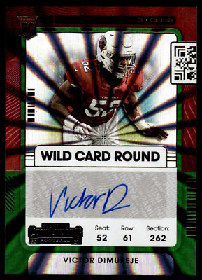 #ad Victor Dimukeje 2021 Panini Contenders Wild Card Round Rookie Auto Cardinals $4.99