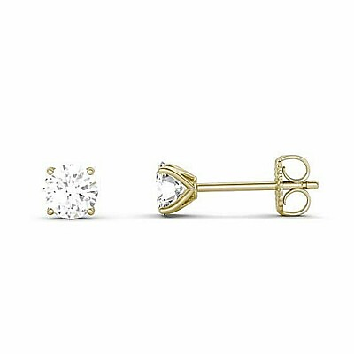 #ad Genuine Diamond Round Prong Set Stud Earrings in 10k Yellow gold $49.95