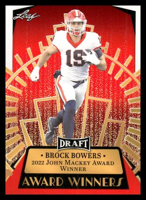 #ad 2023 Leaf Draft Red Award Winners Brock Bowers Rc #13 $2.49