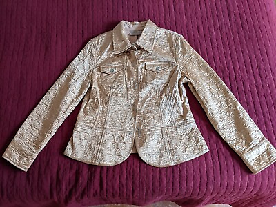 #ad Gold formal jacket with design pockets on the front. Specs in description. $40.00
