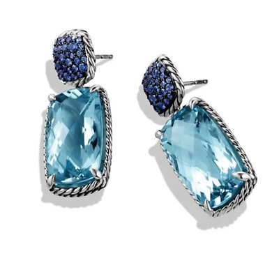 #ad Women Luxury Cubic Zircon Jewelry Wedding Party Silver Plated Drop Earring C $4.74