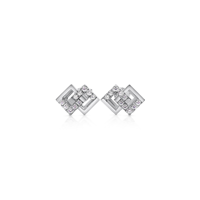 #ad Eternity 925 Sterling Silver Stud Earrings with Cubic Zirconia Stones $45.00