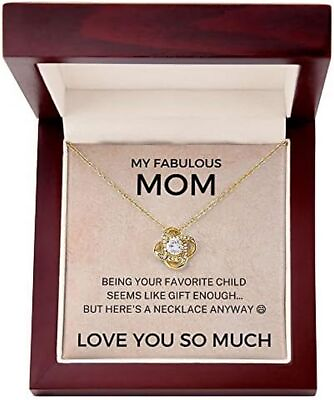 #ad My Fabulous Mom Gift for Mom Mother#x27;s Day Love Knot Necklace With Message $28.89