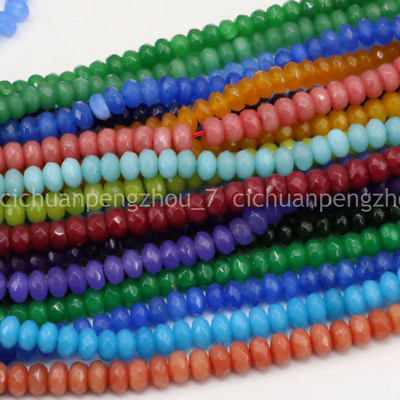 #ad Natural Jasper Faceted 5x8mm Gemstone Jade Spacer DIY Rondelle Loose Beads 15#x27;#x27; $4.05