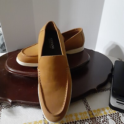 #ad Mens Alfani Brown Tan Porter Slip On Loafer Casual Dress Shoe US 8.5M $60.00