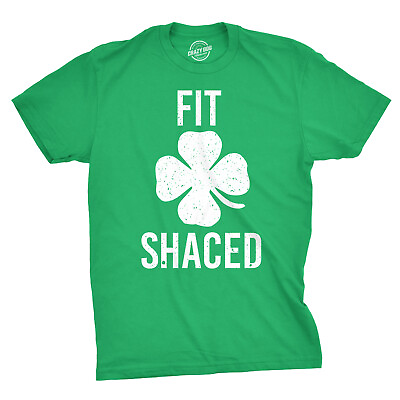 #ad Mens Fit Shaced Funny Irish Clover Shamrock Saint Patricks Day Drinking T Shirt $9.50